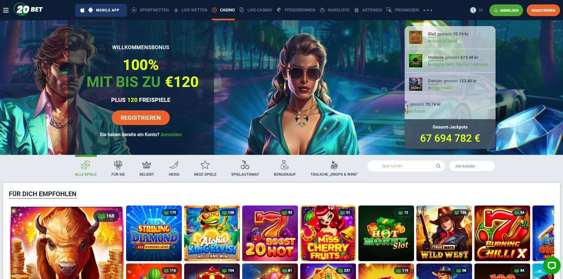 20bet Casino Bewertungen